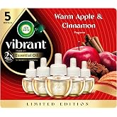 Air Wick Plug In Refills, Warm Apple &amp; Cinnamon, Essential Oils, 5 count | 5 count Warm Apple &amp; Cinnamon scented oil refills for Air Wick plug in warmers, infused with essential oils. Air freshener