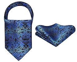 HISDERN Ascot Ties for Men Paisley Floral Ascot and