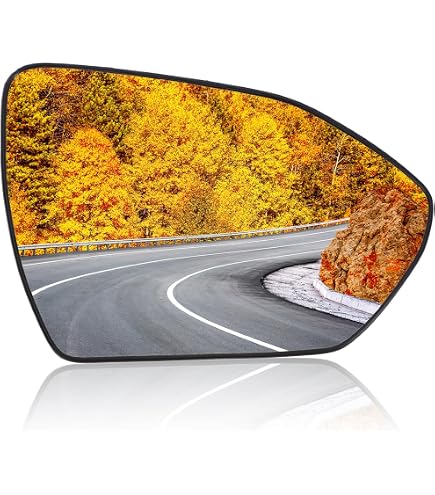 Blind Spot Mirror Glass With Adhesive For 2016-2021 Hyundai Tucson - Driver Side Left (LH), 7 13/16 Inch - View #2