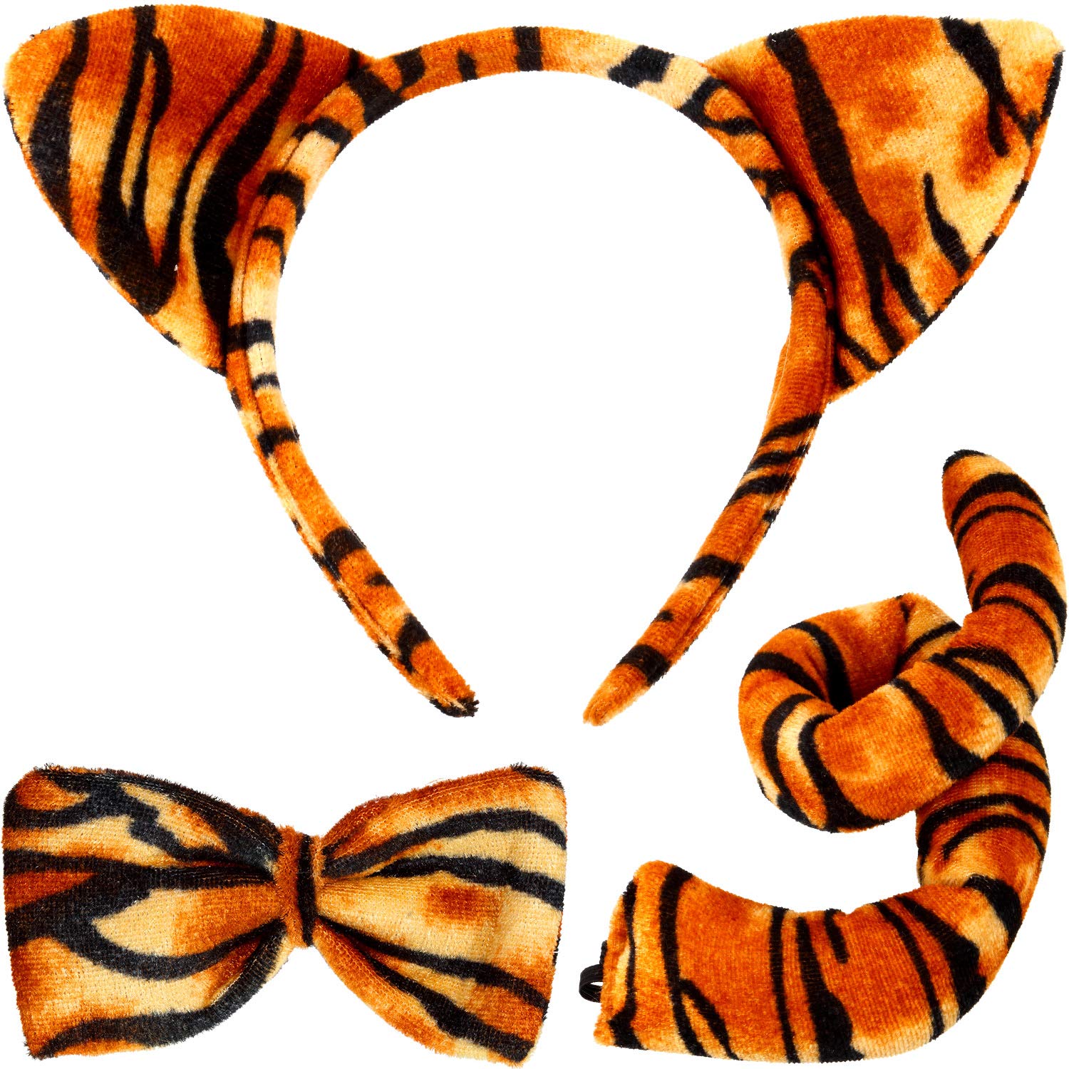 Animal Costume Set Animal Ears Nose Tail and Bow Tie Animal Fancy Costume Kit Accessories (Tiger Costume)