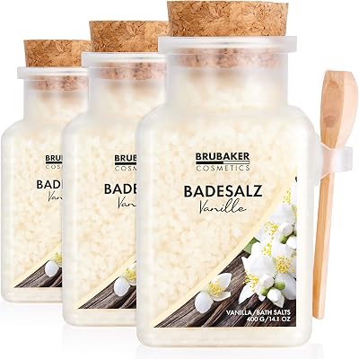 BRUBAKER Bath Salts Vanilla 3x 400g Wellness Relaxation Natural Extracts Gift