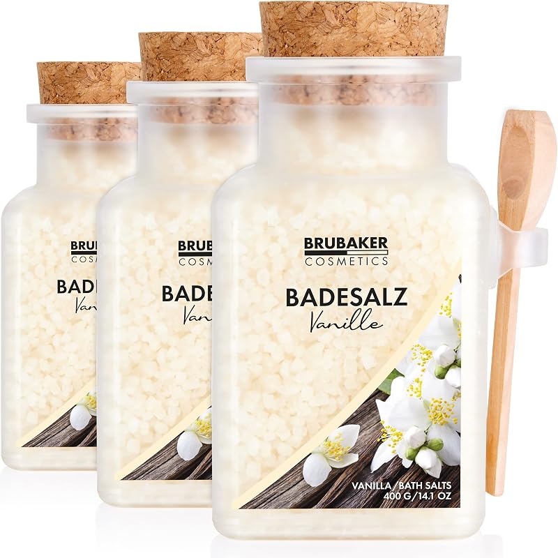 BRUBAKER Bath Salts Vanilla 3x 400g Wellness Relaxation Natural Extracts Gift