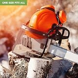 BLOSTM Chainsaw Safety Helmet 3 in 1 Orange Visor Ear Muffs Hard Hat view 6