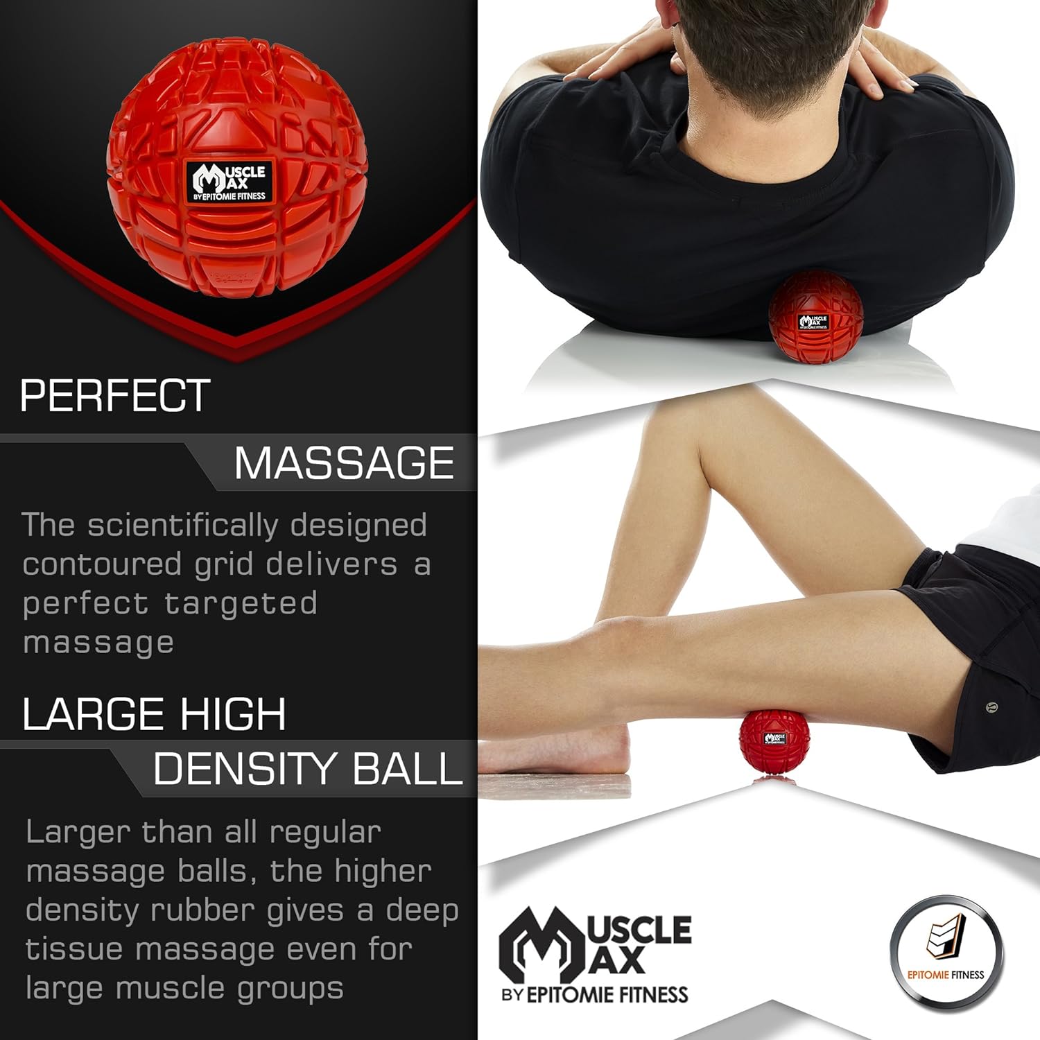 Muscle Max Massage Ball - Therapy Ball for Trigger Point Massage - Deep Tissue Massager for Myofascial Release - Mobility Ball for Exercise & Recovery: Health & Personal Care