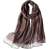 PRYDOMICESS Women Leopard Print Scarf Long Shawl and Wraps Lightweight Scarf Fashion Satin Scarves Neck Scarves for Lady