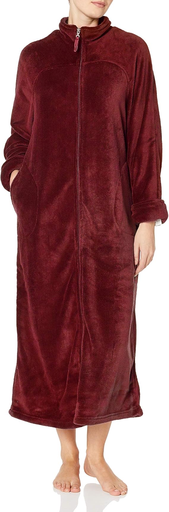 Casual Moments Women's 52" Breakaway Zip Front Robe at Amazon Women’s