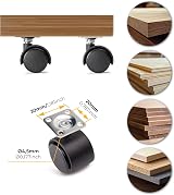 Emuca Black Swivel Castors 30mm Diameter Without Brake Pack of 4 view 8