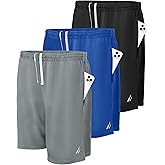 NY Threads 3 Pack Men's Athletic Shorts Quick Dry Lightweight Workout Running Gym Shorts with Pockets
