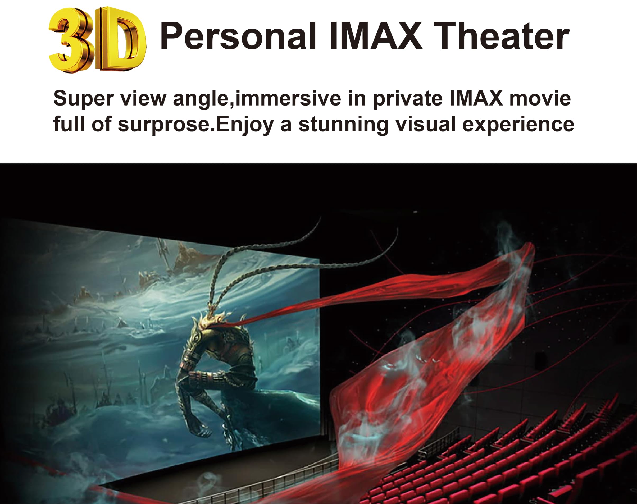 VISIONHMD Bigeyes H1 3D Video Display Glasses,HDMI Input,Personal Movies Cinema, Video Goggles, Headset, Head-Mounted Video Display,Priviate 3D IMAX Movie Cinema(Bigeyes H1)