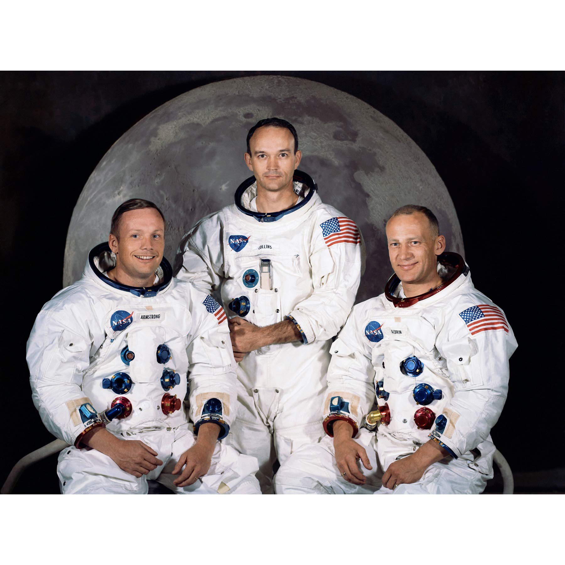 Artery8 Space NASA Apollo 11 Crew Armstrong Collins Aldrin Large Wall Art Poster Print Thick Paper 18X24 Inch
