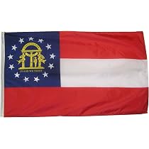 Annin Flagmakers Georgia State Flag Nylon SolarGuard 2x3 Fuß (60x90 Cm) – Offizielle Design-Spezifikationen, In USA Gefertigt