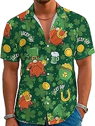 Hawaiian Shirts for Men St. Patrick's Day Summer