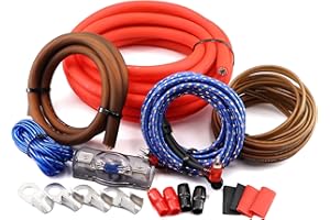 WELUGNAL 0 Gauge CCA Amplifier Wiring Kit 3000W Complete - Copper Clad Aluminum Car Audio Power Cable with Fuse Holder & RCA | for Subwoofer Amp Install