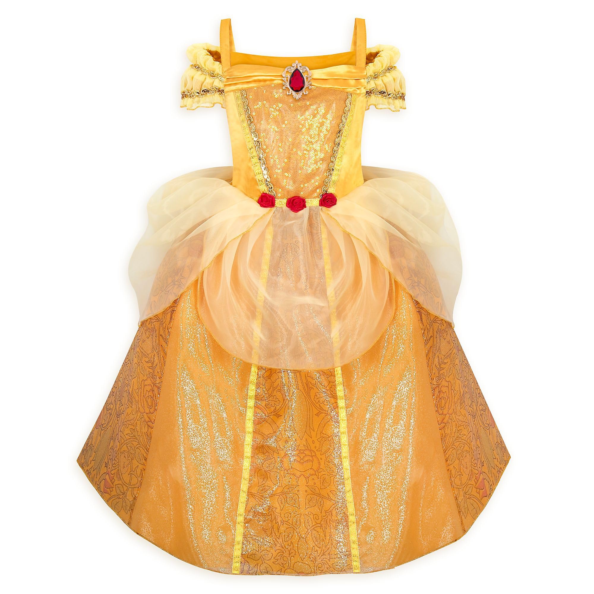 Disney Store Official Belle Costume for Kids, Beauty and the Beast, Disney Princess Dressing Up Outfit, Party Halloween Cosplay Fancy Dress Features Sequined Bodice and Layered Skirts - Size 7-8 Years