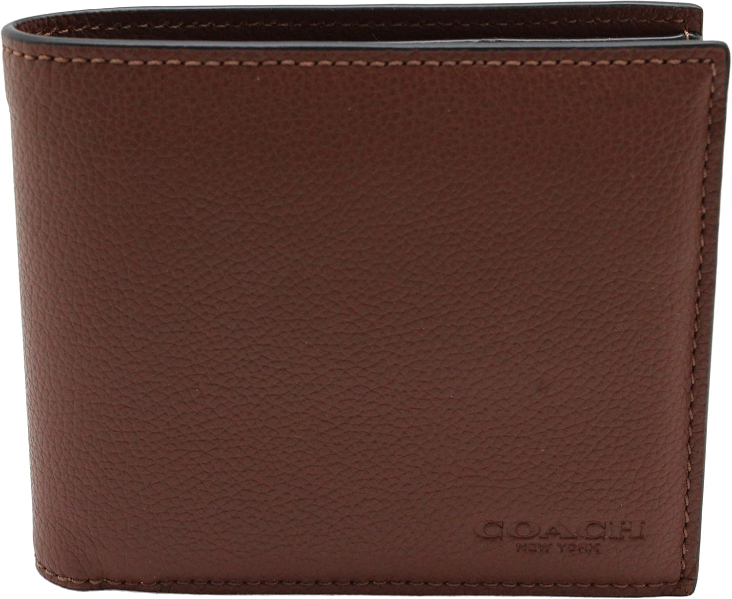 Coach Compact ID Wallet in Sport Calf Leather (Dark Saddle) - F74991 CWH