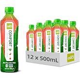 ALO Aloe Vera Drink, COMFORT (Watermelon + Peach), 16.9 FL Oz, 12pk | All natural Aloe vera juice drink made with real Aloe pulp, refreshing fruit juice and other, fine non-GMO ingredient