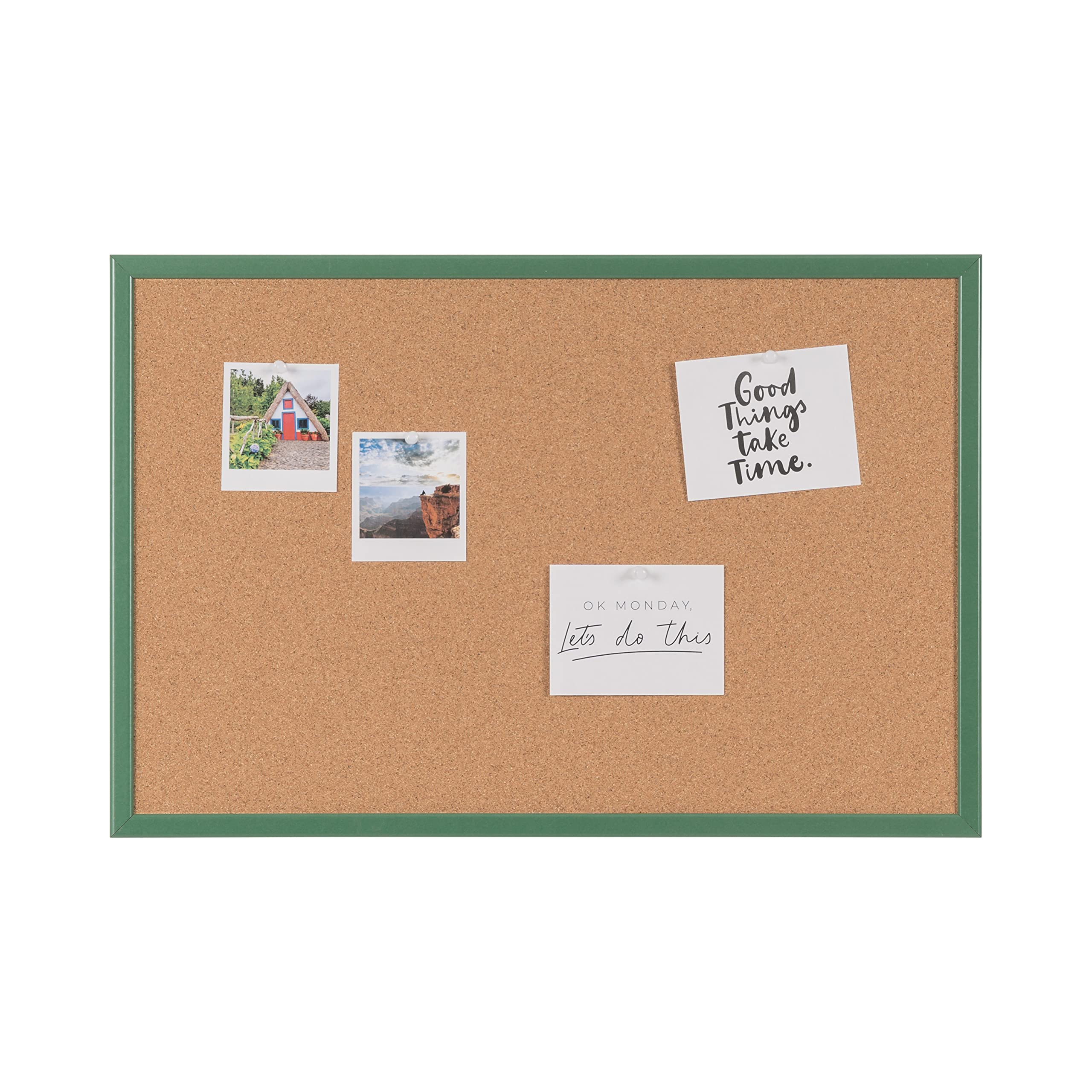 Bi-Office Cork Notice Board 60 x 40 cm Green