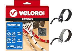 VELCRO Brand 150pk Cable Ties Value Pack | Replace Zip Ties with Reusable Straps, Reduce Waste | for Wire Management and Cord