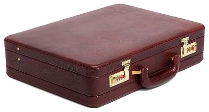 WildHorn 100% Genuine Leather Premium Briefcase Attache Bag|Office|Meeting (Dimention : 17 x 12.5 x 4 Inch)