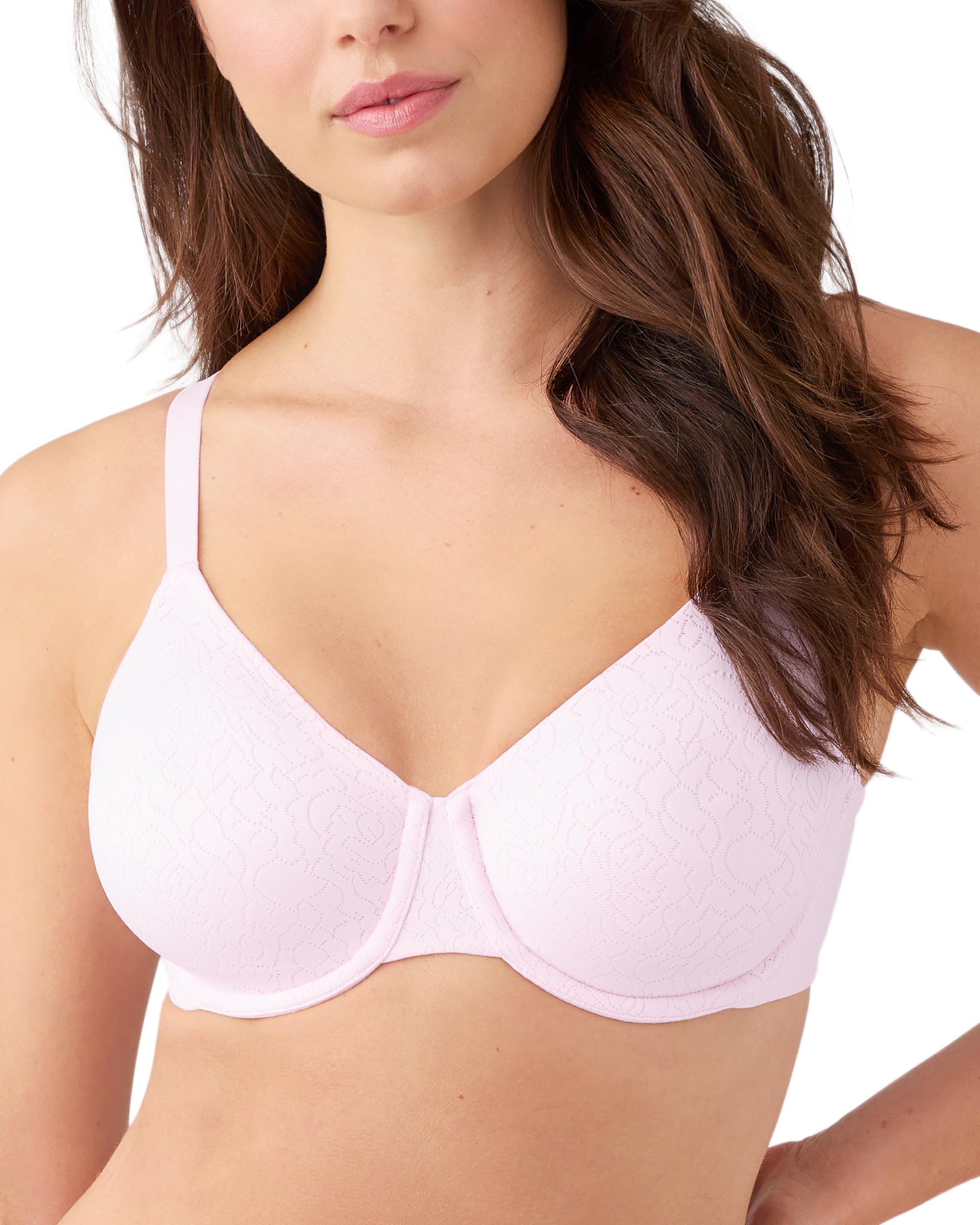 Wacoal Women’s Inside Job Unlined Full Coverage Underwire Lace Bra, 855345, Cradle Pink, 42D