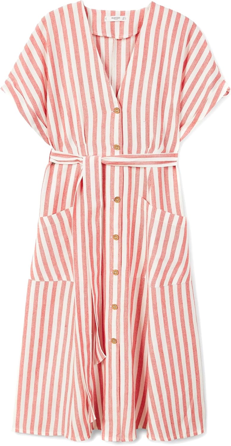 mango striped midi dress