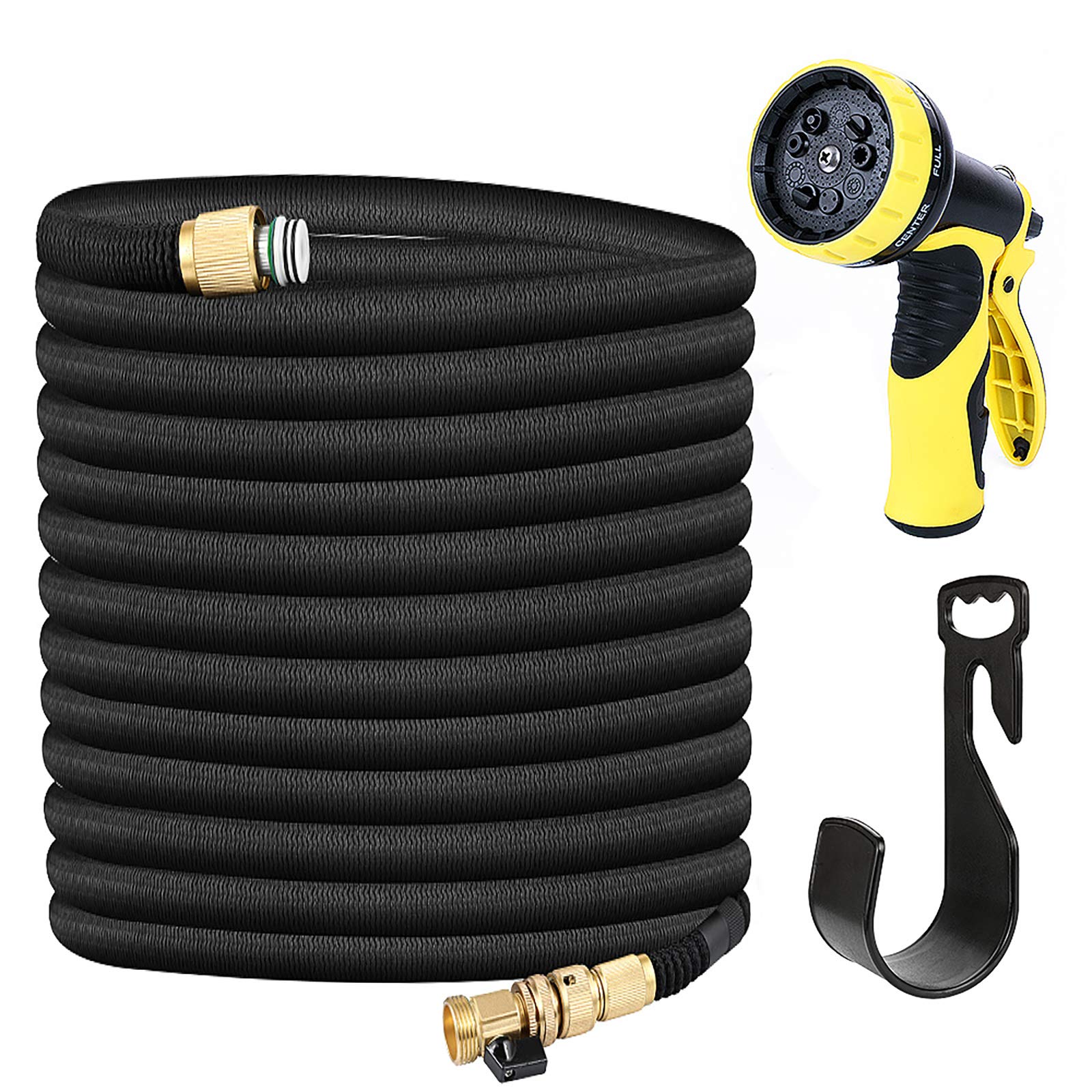 HOMMINI Expandable Garden Hose Pipe, 100FT & 30M Expanding Latex Water Hose Pipe,9 Functions Sprayer Nozzles,Magic Water Hosepipe With Brass Fitting & Hose Hook for Cleaning/Household/Gardening