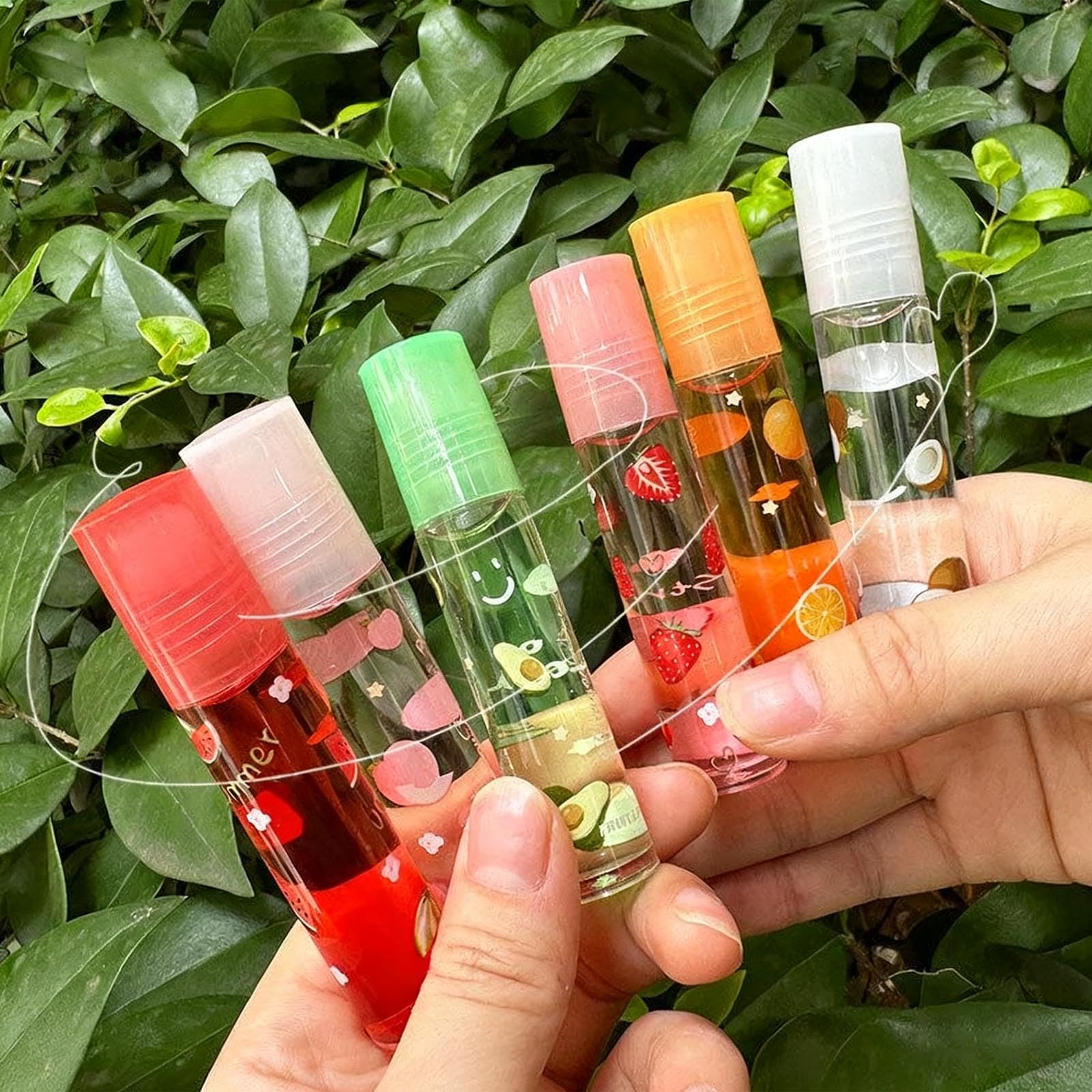 6 Pcs Fruit Lip Oil, KTouler Hydrating Lip Glow Oil Lip Gloss Long-lasting, Nourishing Moisturizer Lipstick Set — image 1