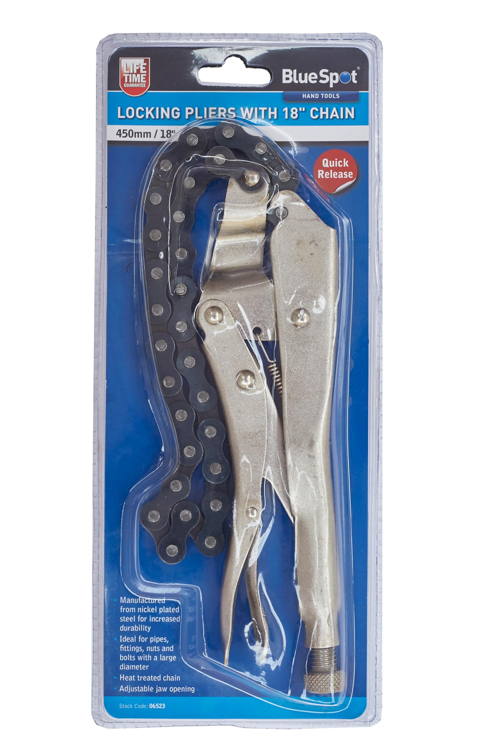 Blue Spot Tools Locking Pliers with 18" Chain