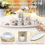 GoMaihe 4-Piece Wooden Tealight Candle Holder Set with Heart Tray view 3