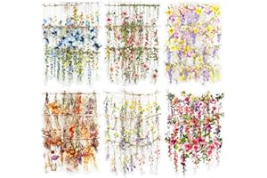 AuriicLeaf Hanging Floral PET Stickers Set, 60PCS Botanical Flower Stickers for Scrapbooking, Journaling, DIY Crafts, and Art Supplies