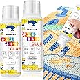 2 Pack 120ml Jigsaw Puzzle Glue with New Sponge Head, Suitable for 1000/3000/5000 Pieces of Paper and Wood Puzzle, Clear Water-Soluble Quick Dry Jigsaw Puzzle Glue, 240ml in Total