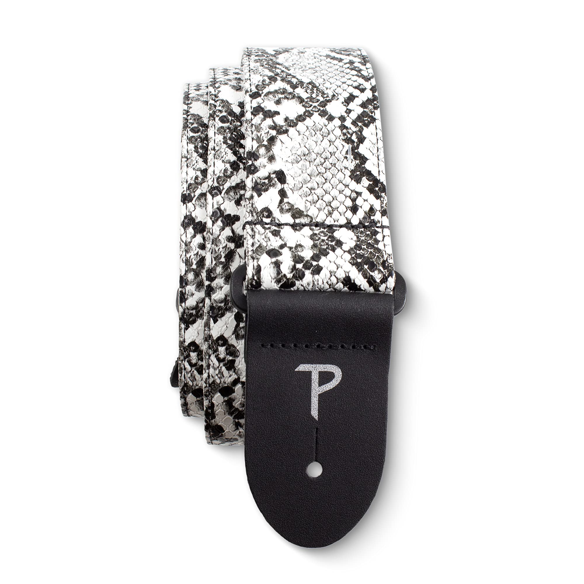 Perri’s Leathers Ltd. - Guitar Strap - Faux Snakeskin - White - Adjustable - For Acoustic/Bass/Electric Guitars - Made in Canada (VGS-7552)