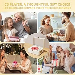 Yintiny Rechargeable Leather CD Player with