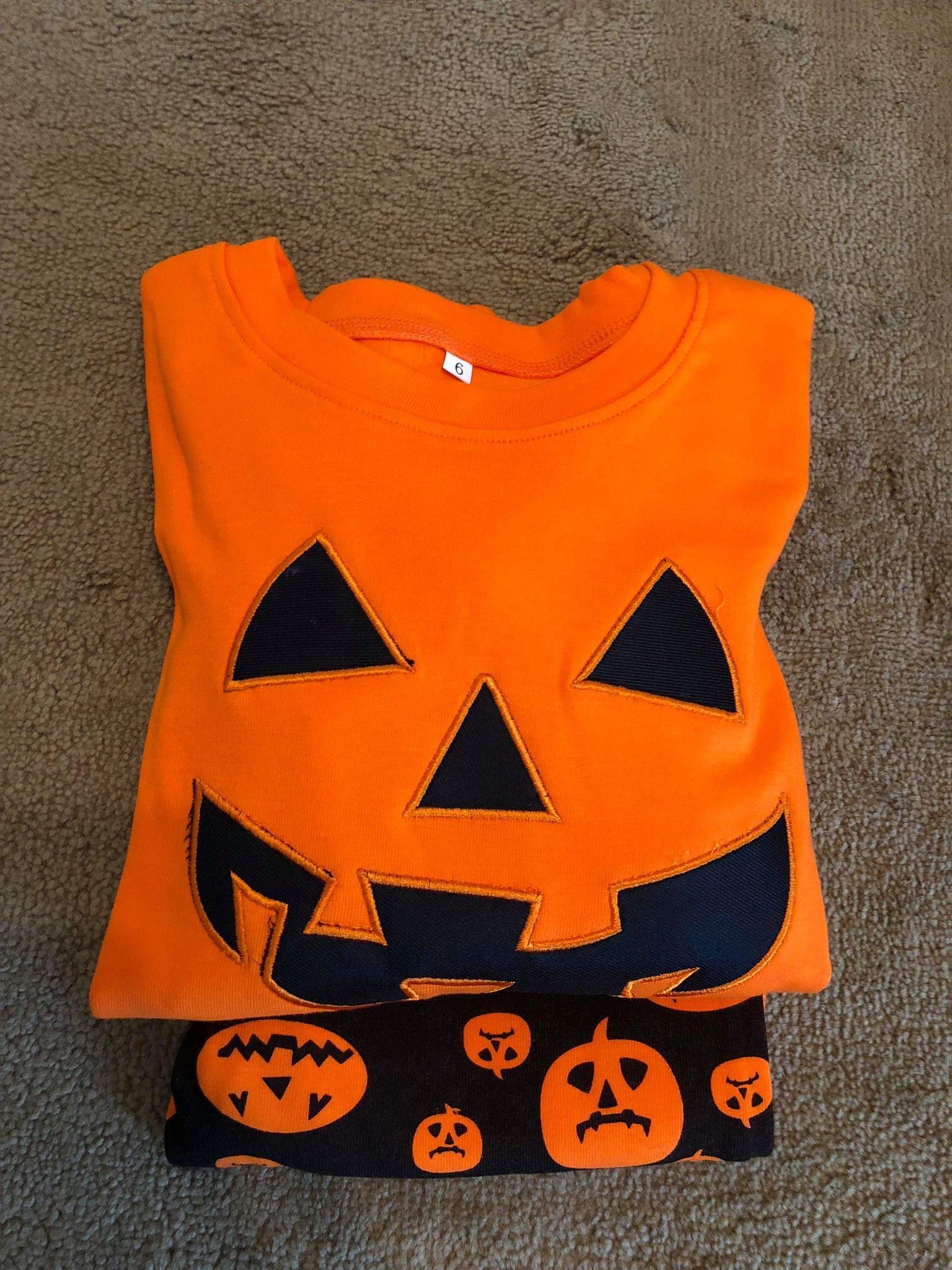 Little Boys Girls Halloween Pajamas Cotton 2 Piece Long Sleeve Pumpkin Sleepwears Set Toddler Kid Clothes Size 3-4Years