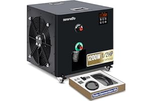 SereneLife 1/2 HP Cold Plunge Chiller 132 Gal - 1/2 HP Universal Cooling System with Quiet Design Refrigeration Compressor, O