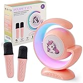 Karaoke Machine for Kids - Portable Karaoke Speaker for Girls with 2 Wireless Bluetooth Microphones and Party Lights - Pink Unicorn Design – Best Gift for Girls Ages 5,6,7,8,9,10,11,12 & Teens