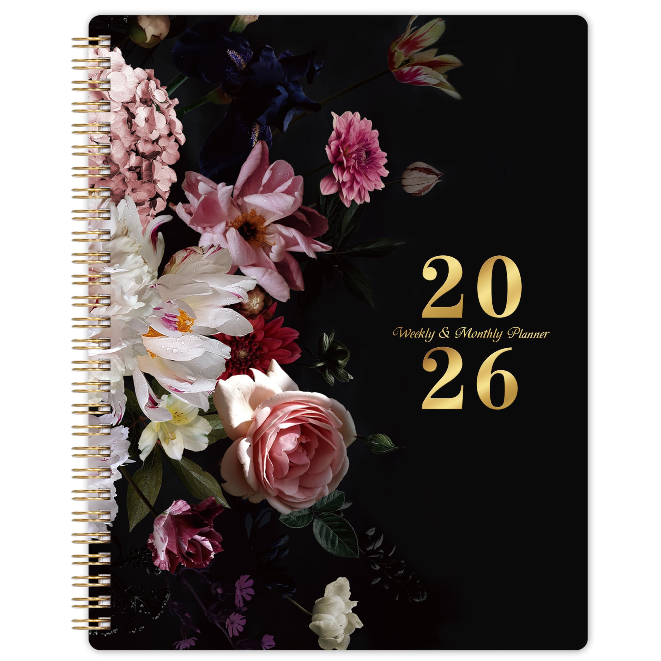 Photo 1 of 2026 Planner - 8" x 10", Weekly and Monthly Planner, JAN. - DEC. 2026, 2026 Calendar/Planner Spiral Bound with Sturdy Cover, Plastic Coated Monthly Tabs, Thick Paper