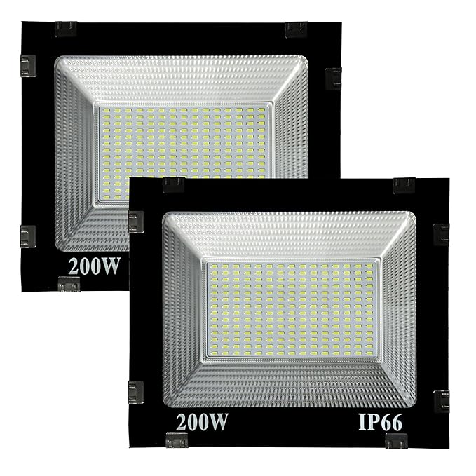 200W Led IP65 Flood Outdoor Light 1 year warranty - Cool Day Light - (pack of 2)