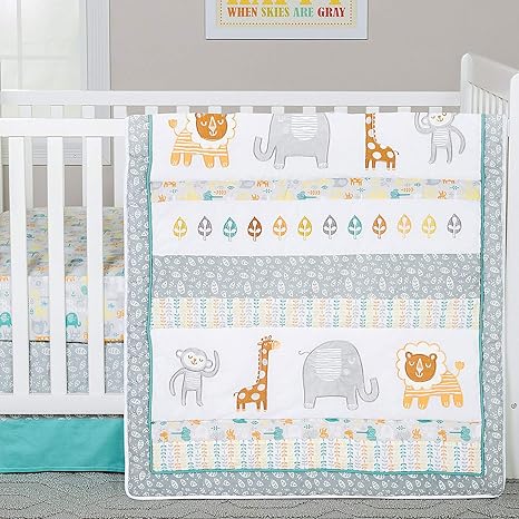 neutral safari crib bedding