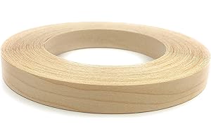 Edge Supply Brand Maple 7/8 inch X 50 ft Roll Preglued, Wood Veneer Edge Banding, Iron on with Hot Melt Adhesive, Flexible Wood Tape Sanded to Perfection. Easy Application Wood Edging.