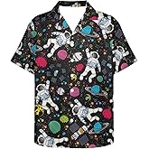 Cumagical Male Hawaiian Shirts Tropical Short Sleeve Relaxed-Fit Button Down Shirts for Men Loose Fit Button Down Shirts