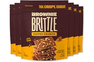 Sheila G's Brownie Brittle – Toffee Crunch Thin and Crispy Sweet Snacks (Pack of 6, 5 oz), Rich Gourmet Brownie Bites Dessert