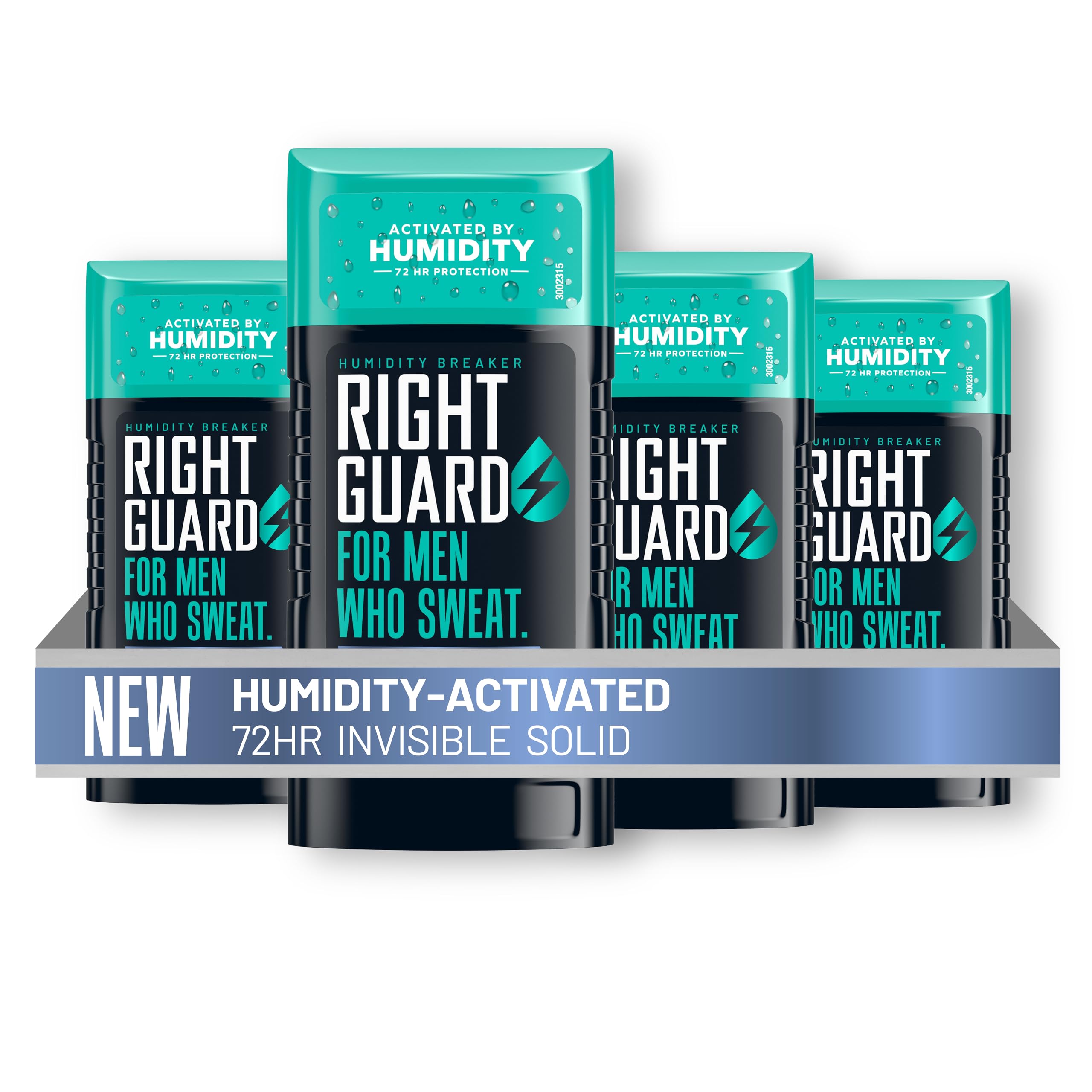 Photo 1 of *ONLY 3* Right Guard Humidity Breaker Antiperspirant & Deodorant for Men, Cold Front Scent, 2.5oz (4 Pack) Invisible Solid, 2x Sweat Protection, 72HR Odor Control, Humidity Activated