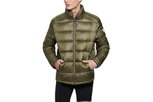 GUESS Mens Adam Quilted Hooded Zip PufferJacket