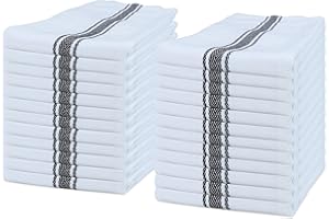 ARKWRIGHT LLC Arkwright Herringbone Kitchen Tea Towels - (Pack of 24) 100 Percent Cotton Dishcloth, Absorbent, Quick Dry Dish Drying Towel, 15 x 25 in, Black