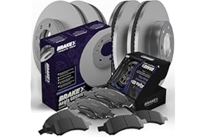 Brake X Replacement Brake Pads and Rotors Kit replacement for 2012-2019 Dodge Journey | AEGIS GEOMET Coated Rotors and Alpha Ceramic Brake Pads [Front and Rear]