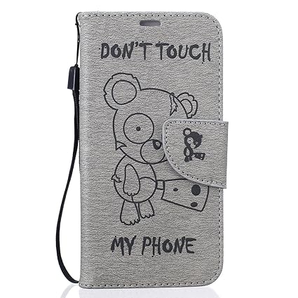 ISAKEN Kompatibel mit Galaxy S6 Edge Hülle, PU Leder Flip Cover Geldbörse Wallet Case Handyhülle Tasche Schutzhülle Etui mit 