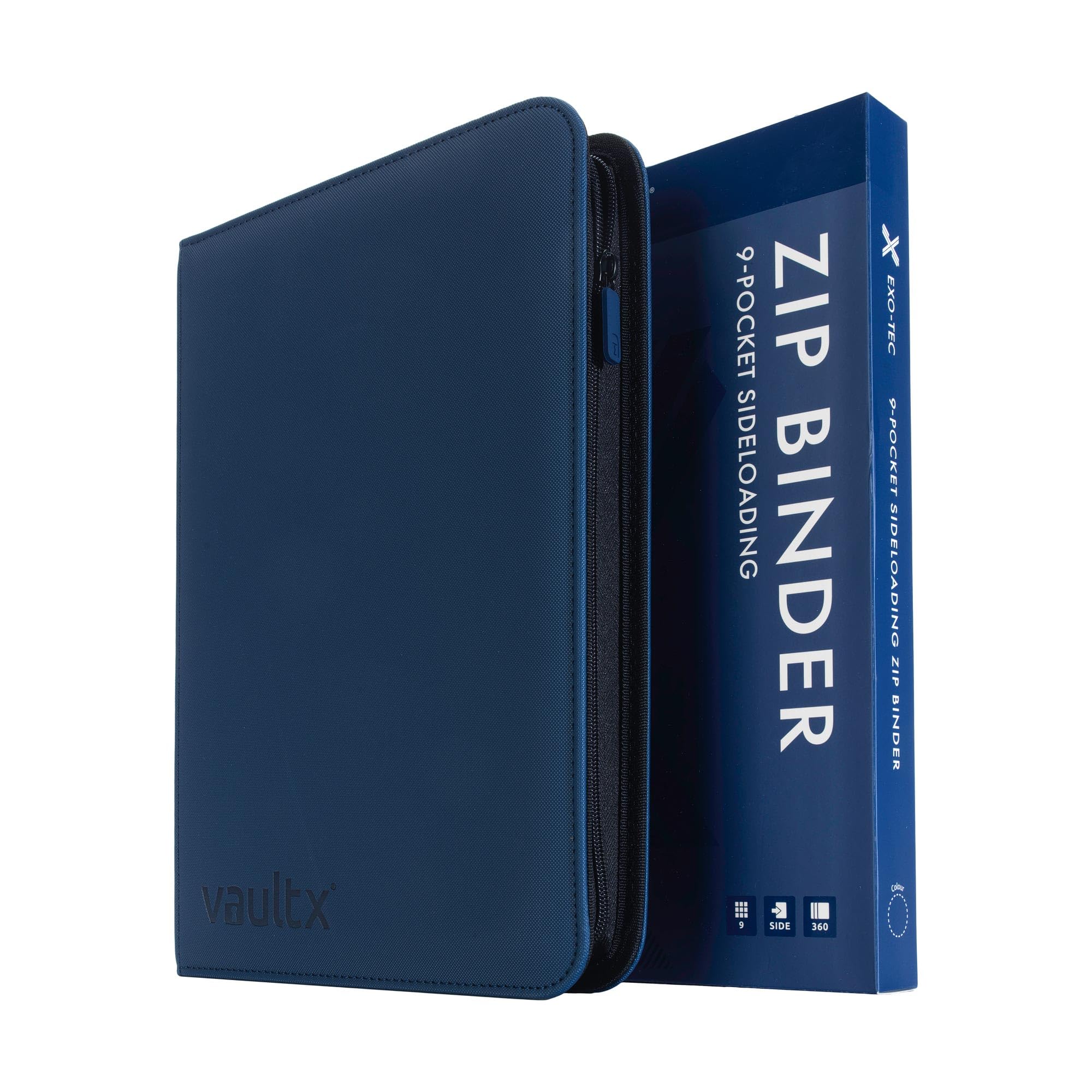 Vault X 9 Pocket Trading Card Zip Binder, 360 Cards, Premium Exo-Tec Album Material, 20 Side-Loading Pages, Folder for Collectible Games, Sports, TCG (Blue) โ image 1
