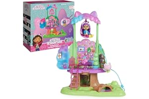 DREAMWORKS GABBY'S DOLLHOUSE Gabby's Dollhouse, Transforming Garden Treehouse Playset with Lights, 2 Figures, 5 Accessories, 1 Delivery, 3 Furniture, Kids Toys for Ages 3 and up