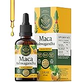 HERBAMAMA Ashwagandha Maca Drops - Vegan Mood Support & Overall Well-Being with Ashwagandha and Maca Root Extract Tincture - Non-GMO, Alcohol & Sugar-Free Women & Men Support Supplement, 28-Day Supply